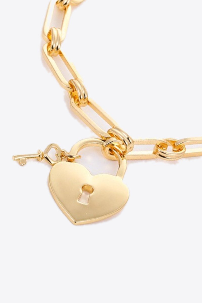 Heart Lock Charm Chain Bracelet - Taplike