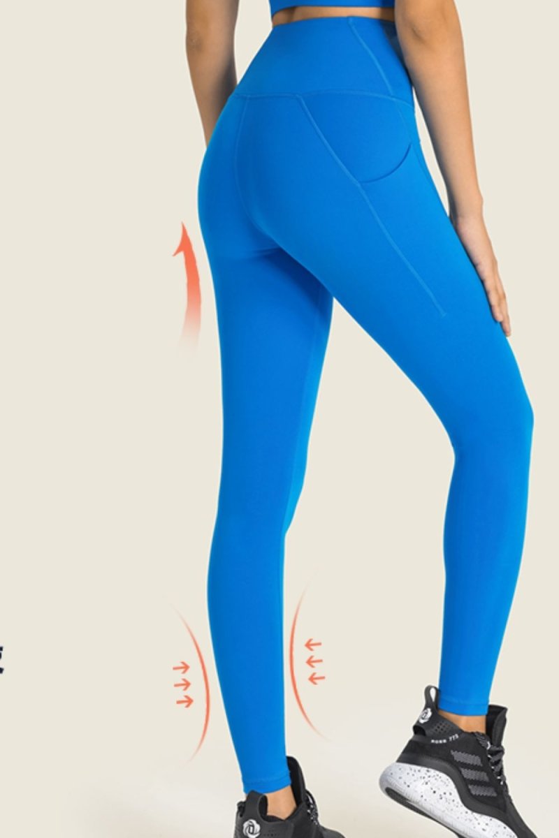 High-Rise Wide Waistband Pocket Yoga Leggings - TapLike