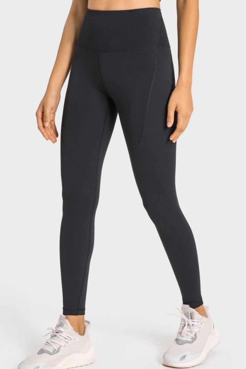 High-Rise Wide Waistband Pocket Yoga Leggings - TapLike