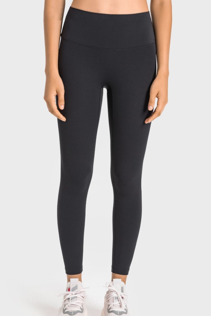 High-Rise Wide Waistband Yoga Leggings - TapLike