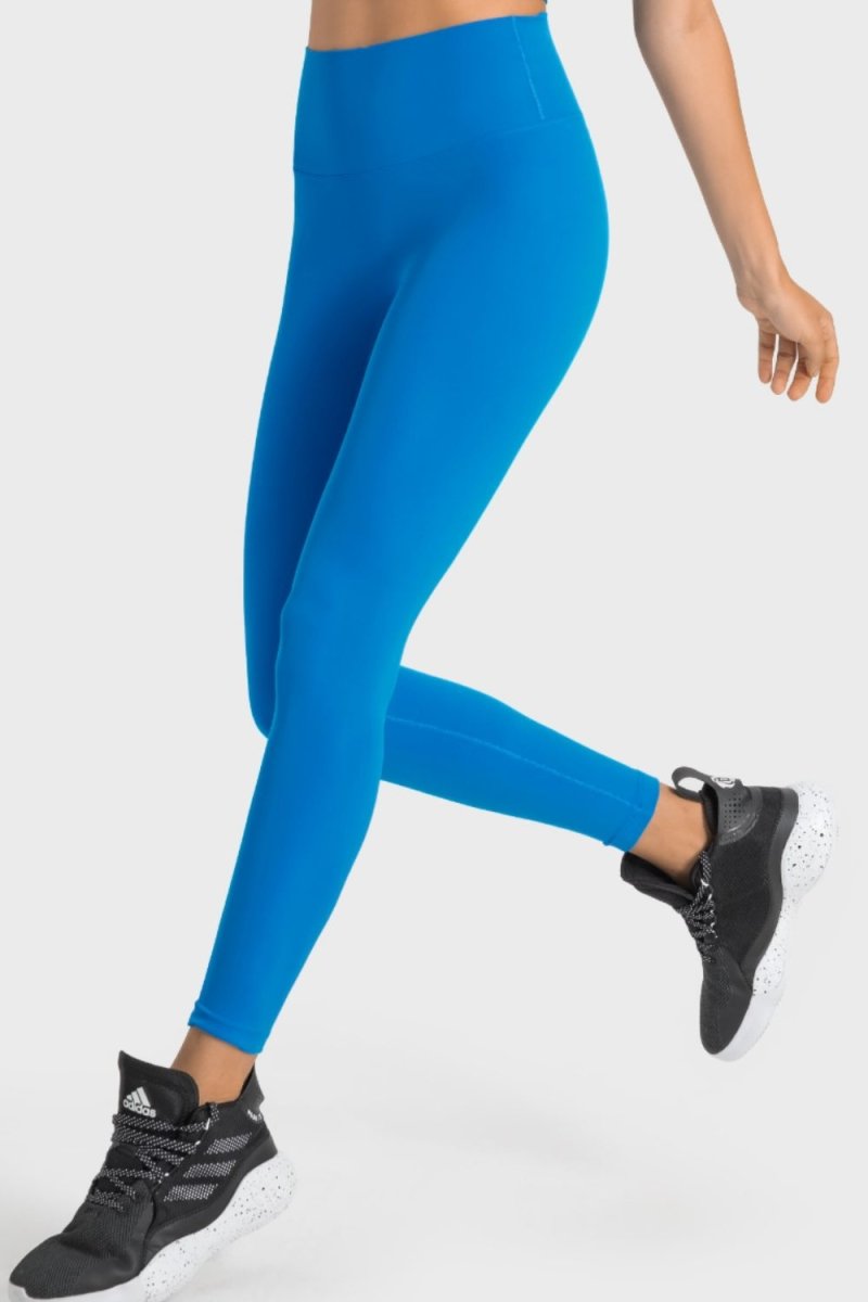 High-Rise Wide Waistband Yoga Leggings - TapLike