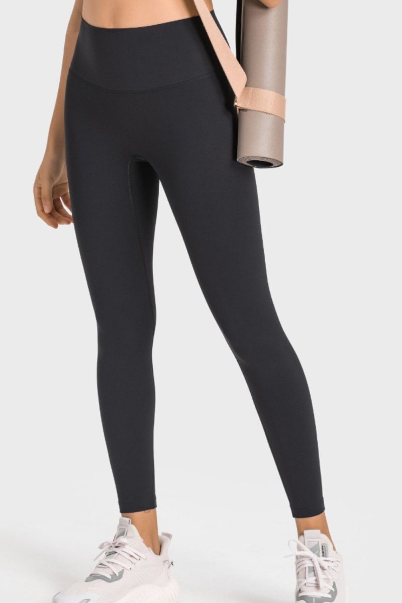 High-Rise Wide Waistband Yoga Leggings - TapLike