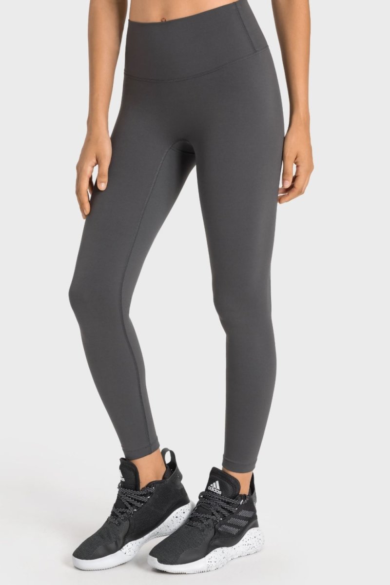 High-Rise Wide Waistband Yoga Leggings - TapLike