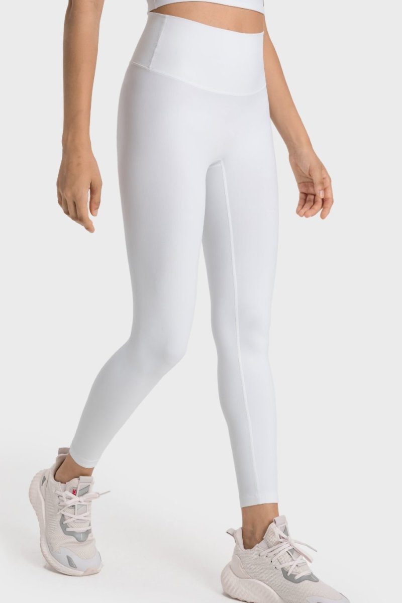 High-Rise Wide Waistband Yoga Leggings - TapLike