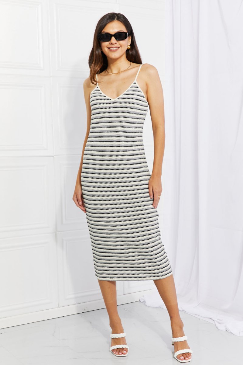 HYFVE One to Remember Striped Sleeveless Midi Dress - Taplike