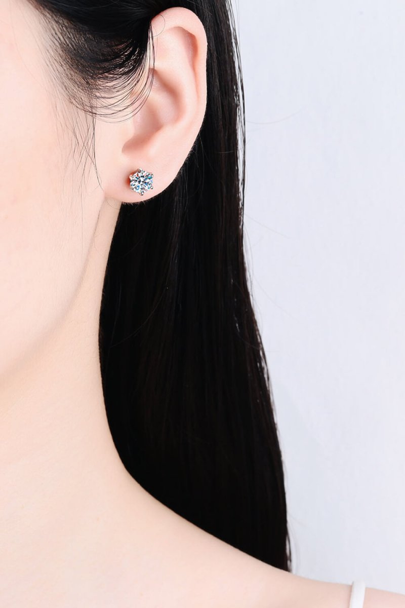 Inlaid Moissanite Stud Earrings - TapLike