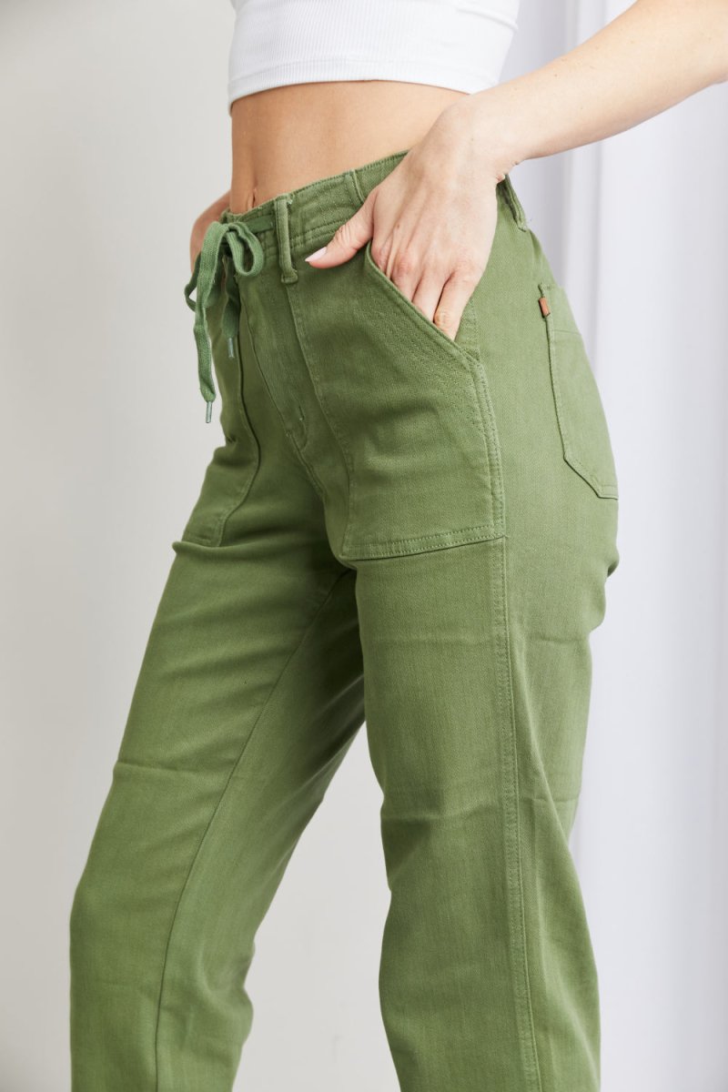 Judy Blue Full Size Drawstring Waist Pocket Jeans | TLU198 - TapLike