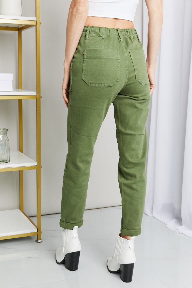 Judy Blue Full Size Drawstring Waist Pocket Jeans | TLU198 - TapLike