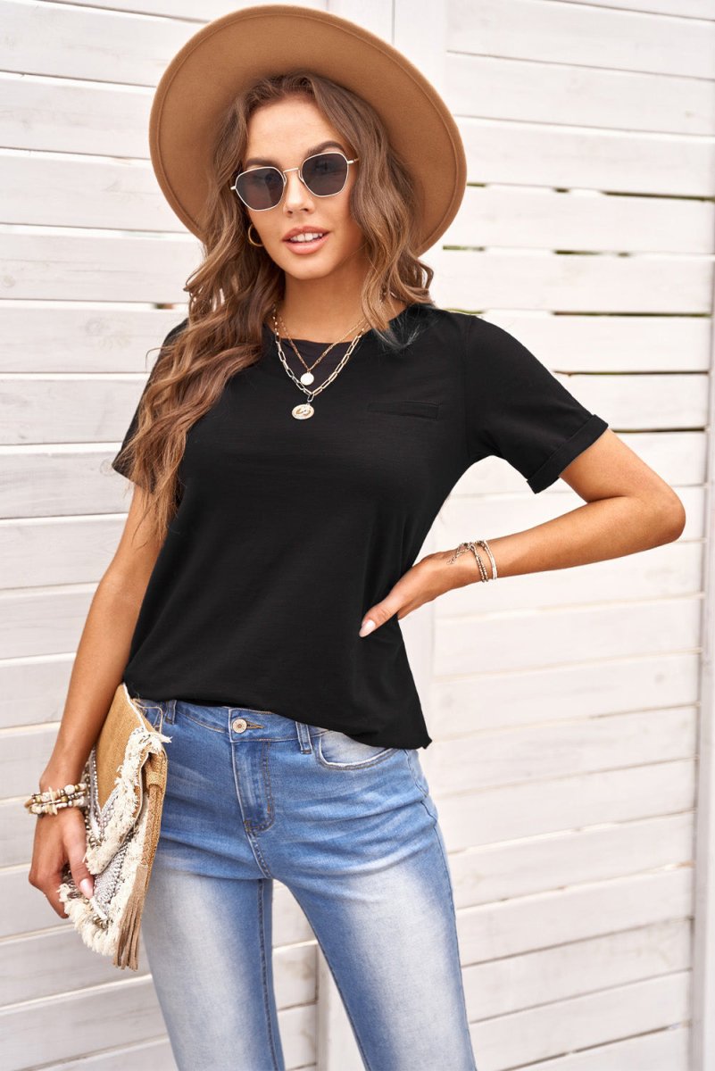 Just For You Cuffed Sleeve T-Shirt - TapLike