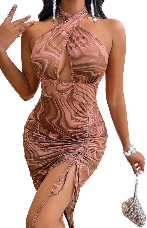 Ladies Spring Summer Fashion Sexy Backless Halter Dress FSZW04390 - TapLike