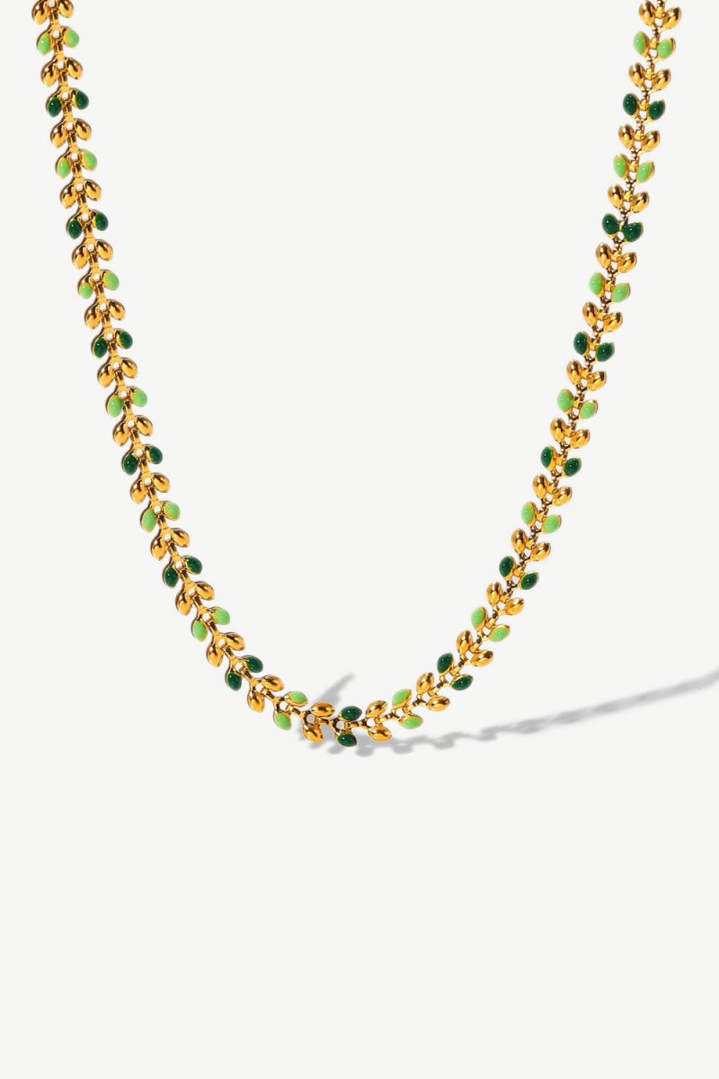 Leaf Chain Lobster Clasp Necklace - TapLike