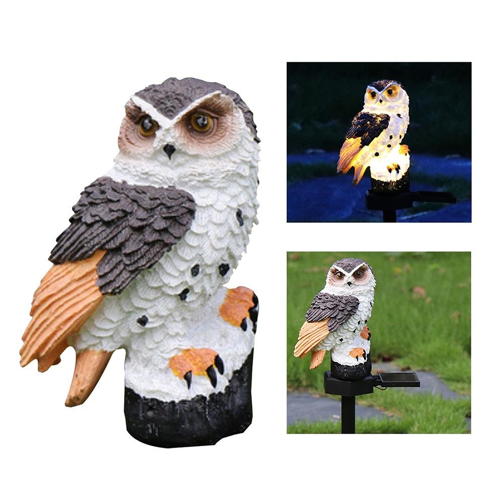 LED Garden Owl Solar Light Yard Lawn Waterproof Stake Lamp Party Decor - Taplike