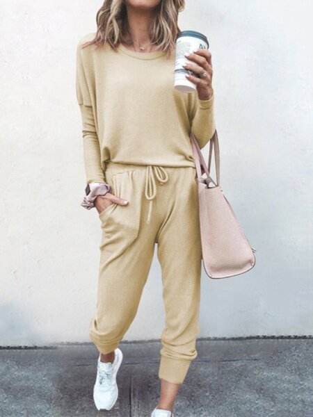 Loose Solid Color Sports Suit HFHD383UTM - TapLike