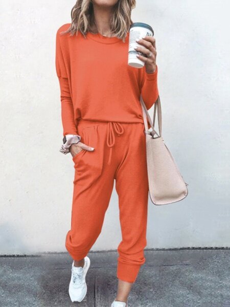 Loose Solid Color Sports Suit HFHD383UTM - TapLike