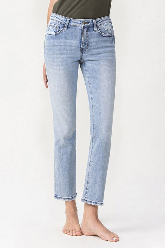 Lovervet Full Size Andrea Midrise Crop Straight Jeans - TapLike