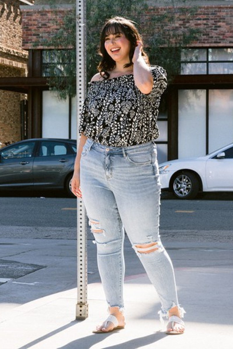 Lovervet Full Size Lauren Distressed High Rise Skinny Jeans - TapLike