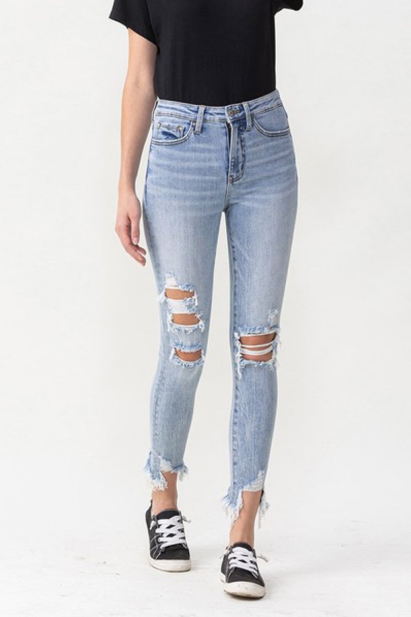 Lovervet Full Size Lauren Distressed High Rise Skinny Jeans - TapLike