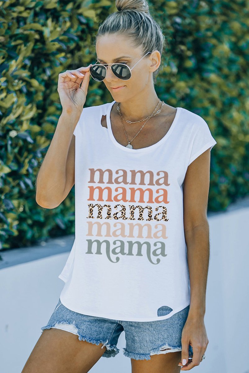 MAMA Graphic Cutout Tee - TapLike