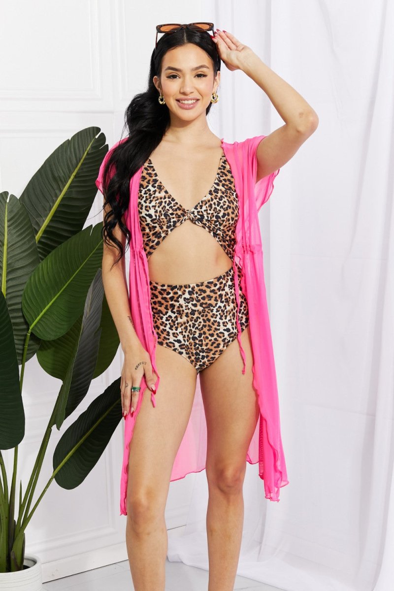 Marina West Swim Pool Day Mesh Tie-Front Cover-Up - Taplike