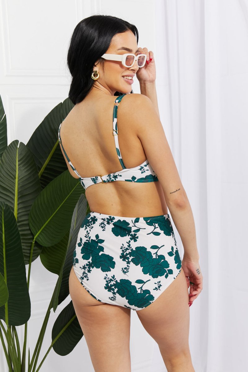 Marina West Swim Take A Dip Twist High-Rise Bikini in Forest - Taplike
