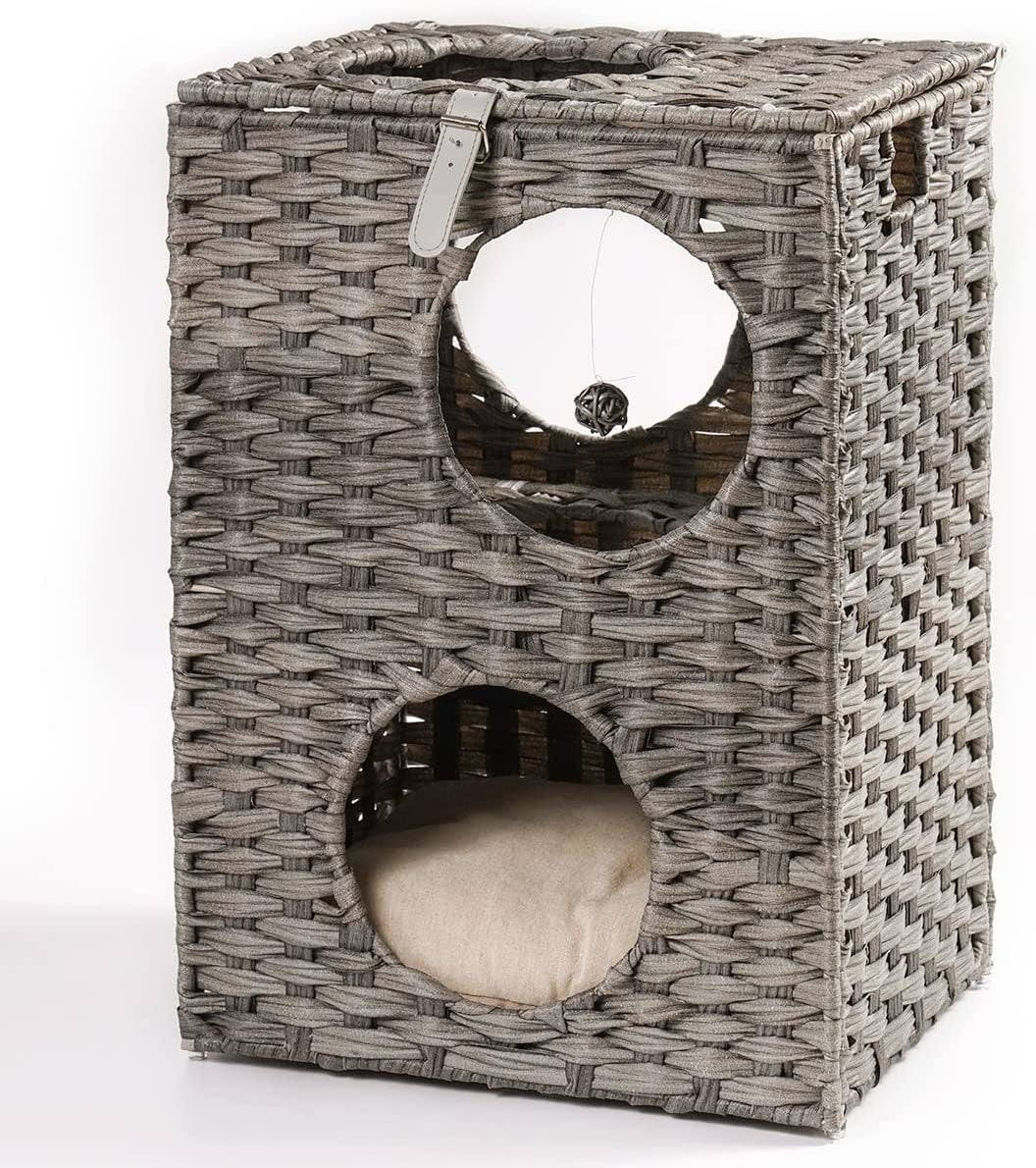 MEWOOFUN Cat House Wicker Cat Bed for Indoor Cats Woven Rattan Cat - Taplike
