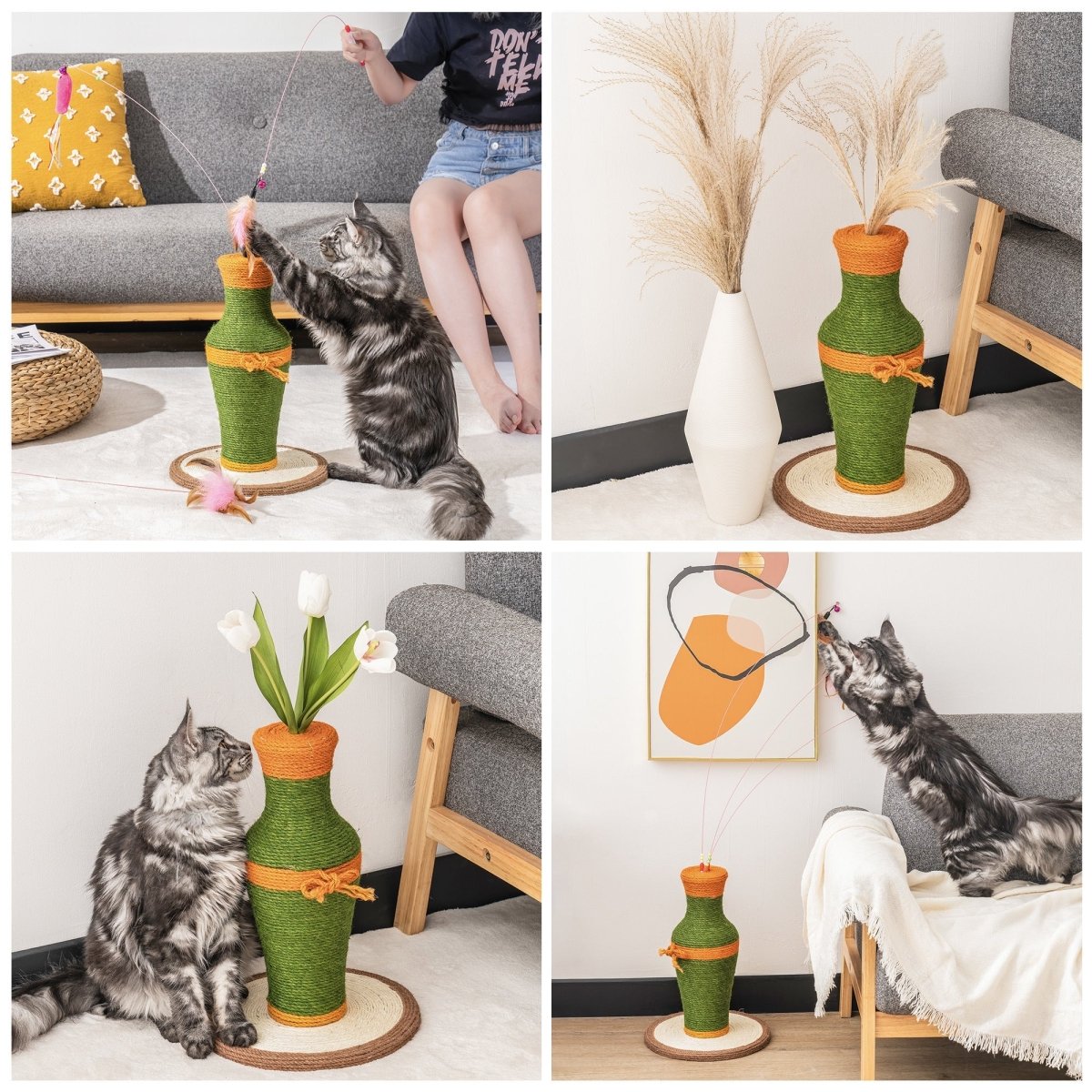 MewooFun Cotton and Linen Vase-Shaped Cat Toys Interactive Toys Cat - Taplike