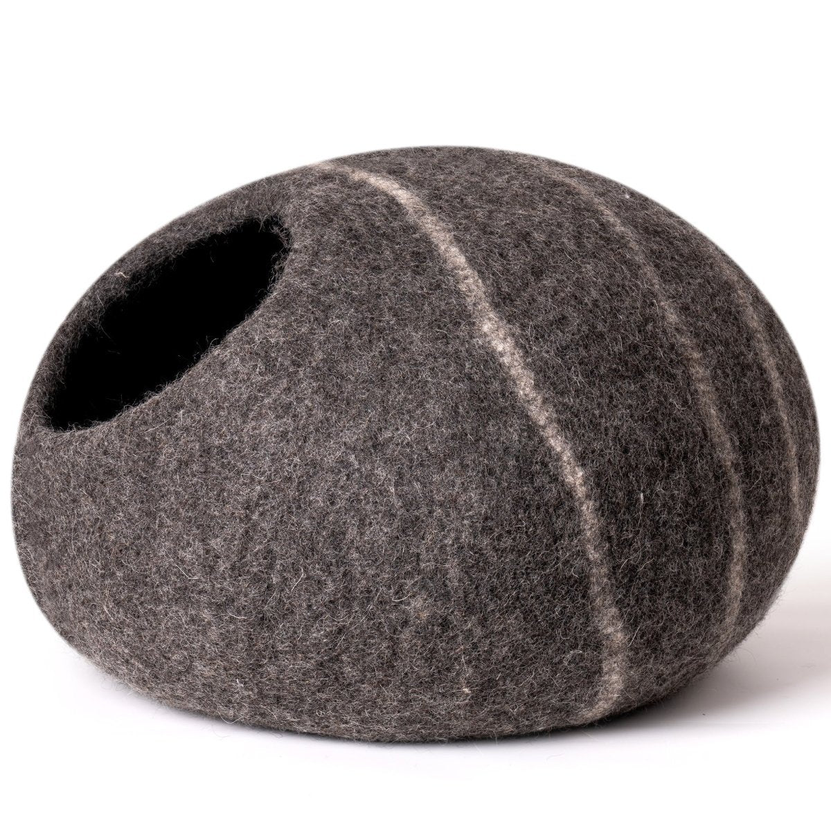 MewooFun Trendy Felt Cat Bed Cave Round Nest Wool Bed Gray for Cats - Taplike