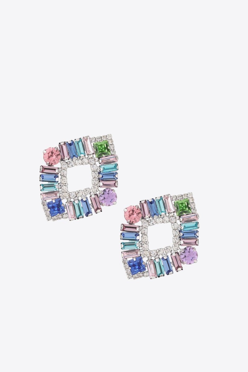 Multicolored Glass Stone Earrings - Taplike