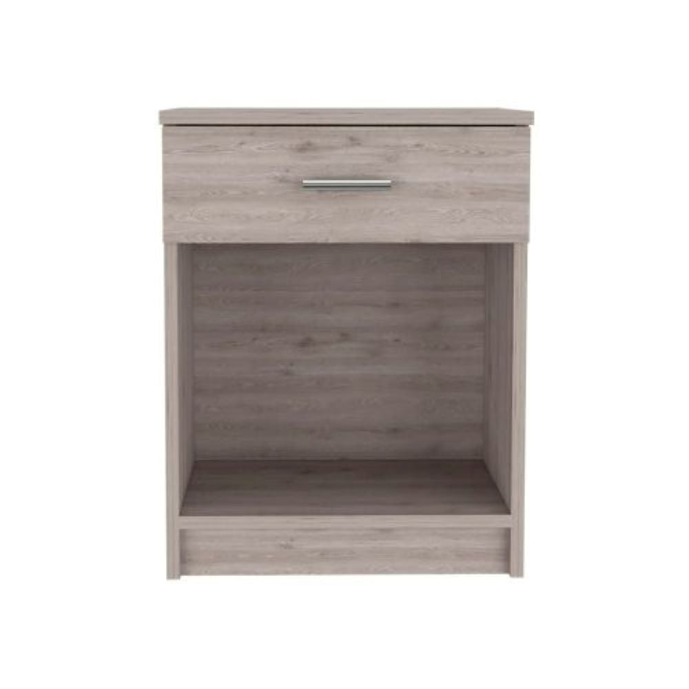 Nightstand Coco, Single Drawer, Lower Shelf, Light Gray Finish - Taplike