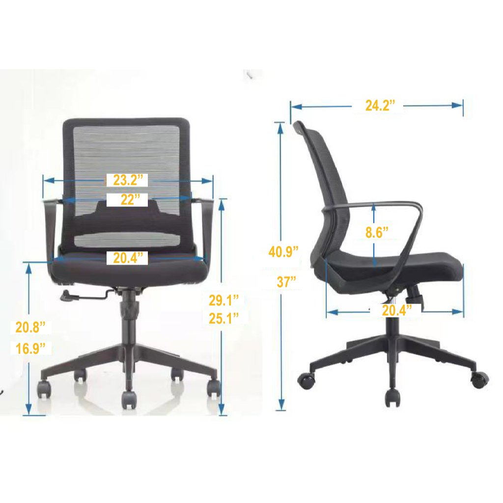 Office Chair Ovni, Fixed Armrest, Class Three Gaslift, Mesh, Black - Taplike