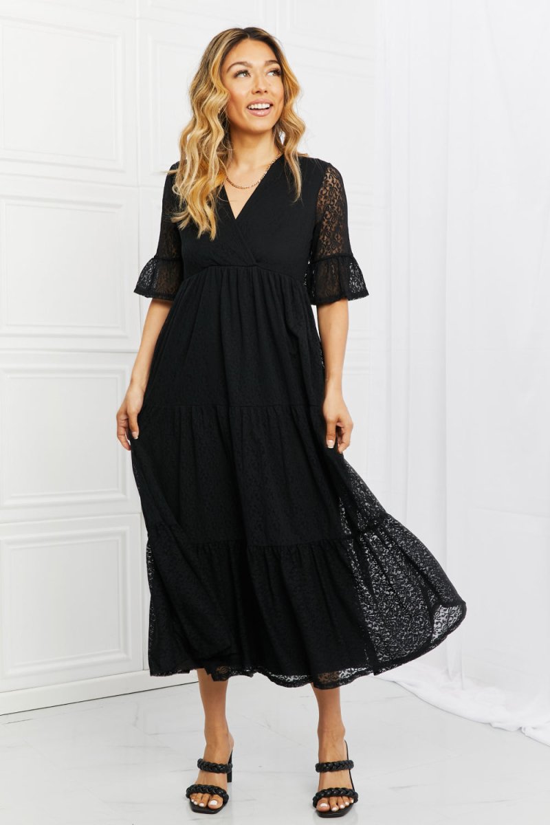 P & Rose Lovely Lace Full Size Tiered Dress - Taplike