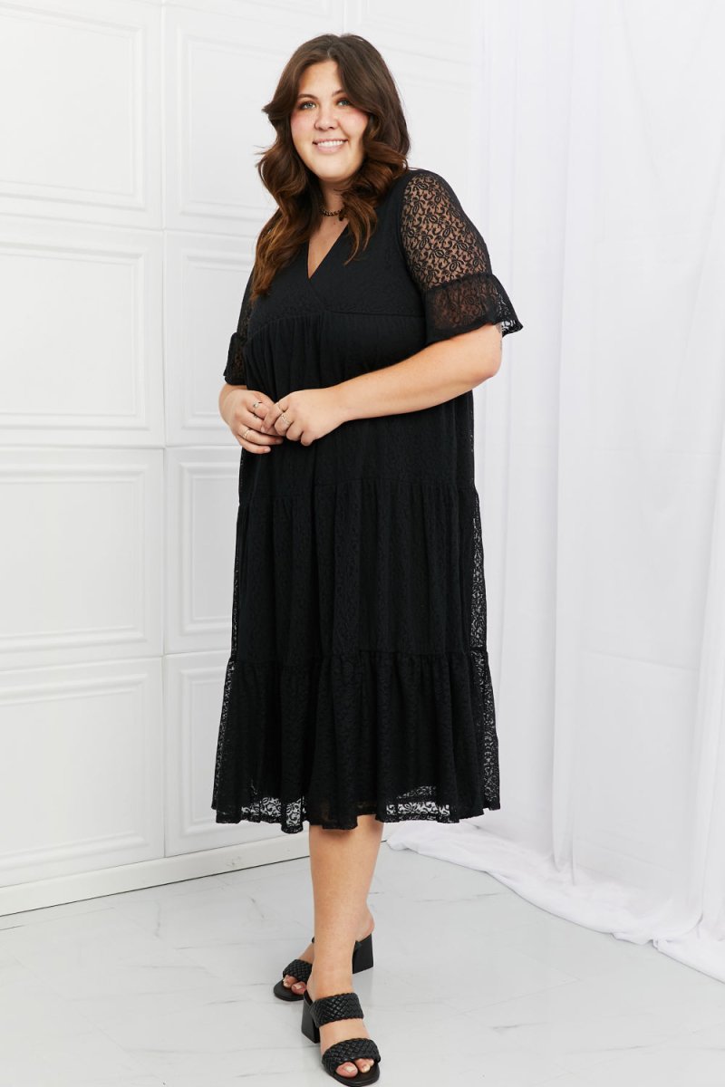 P & Rose Lovely Lace Full Size Tiered Dress - Taplike