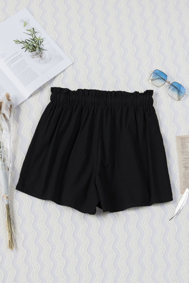 Paperbag Drawstring Waist Shorts X - Taplike