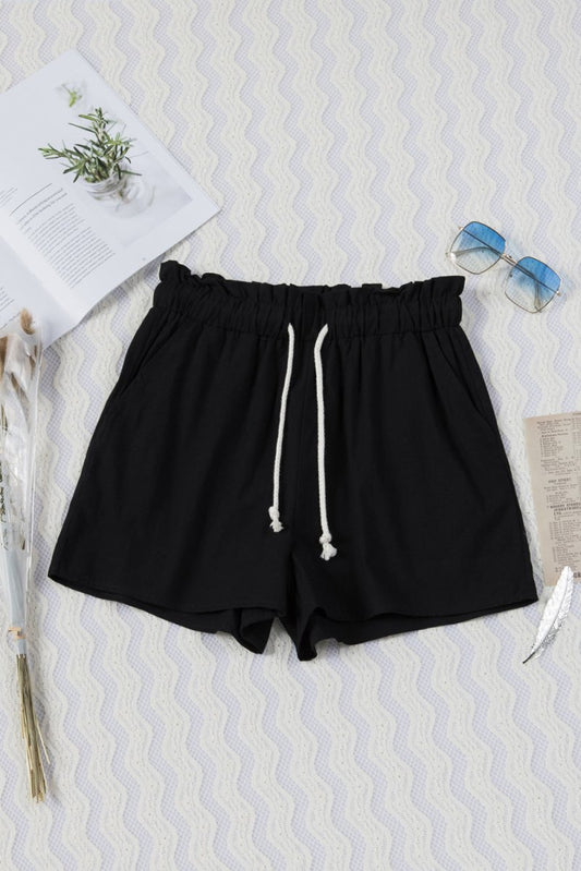 Paperbag Drawstring Waist Shorts X - Taplike