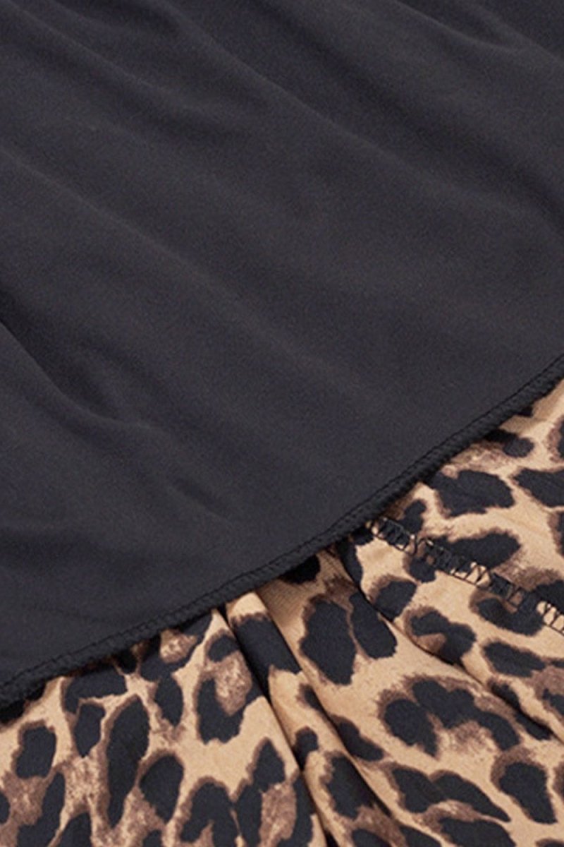 Plus Size Leopard Print Midi Skirt - TapLike