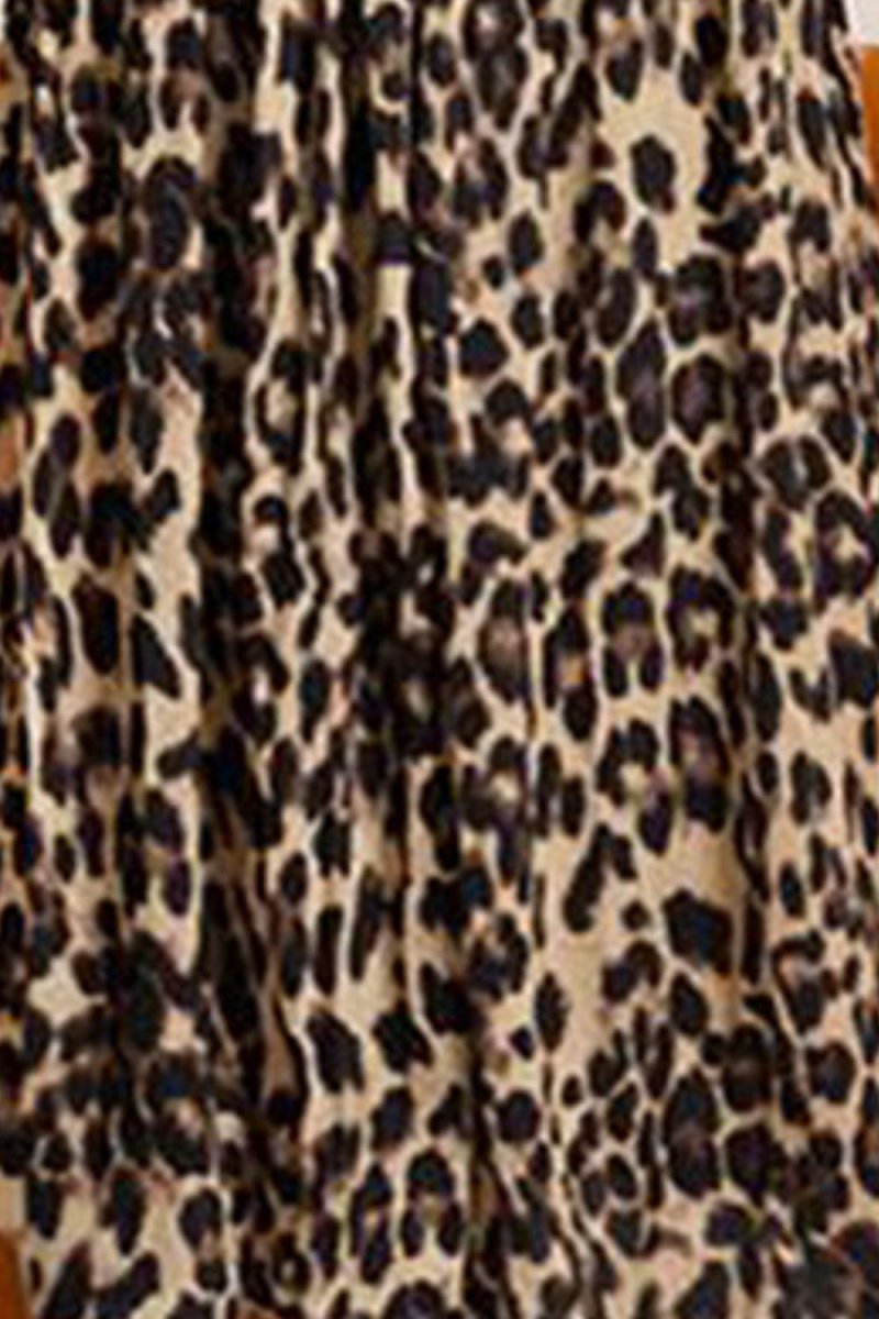 Plus Size Leopard Print Midi Skirt - TapLike