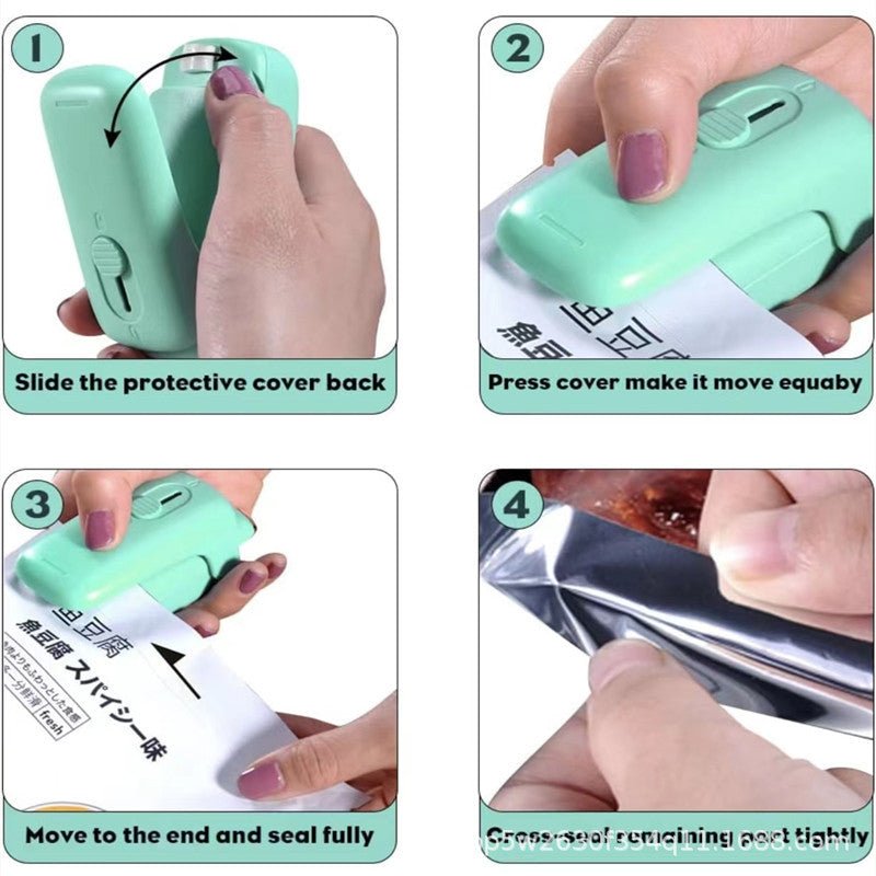 Portable Mini Sealer - Easy-to-Use Magnetic Slide Sealer for Home Use D - Taplike