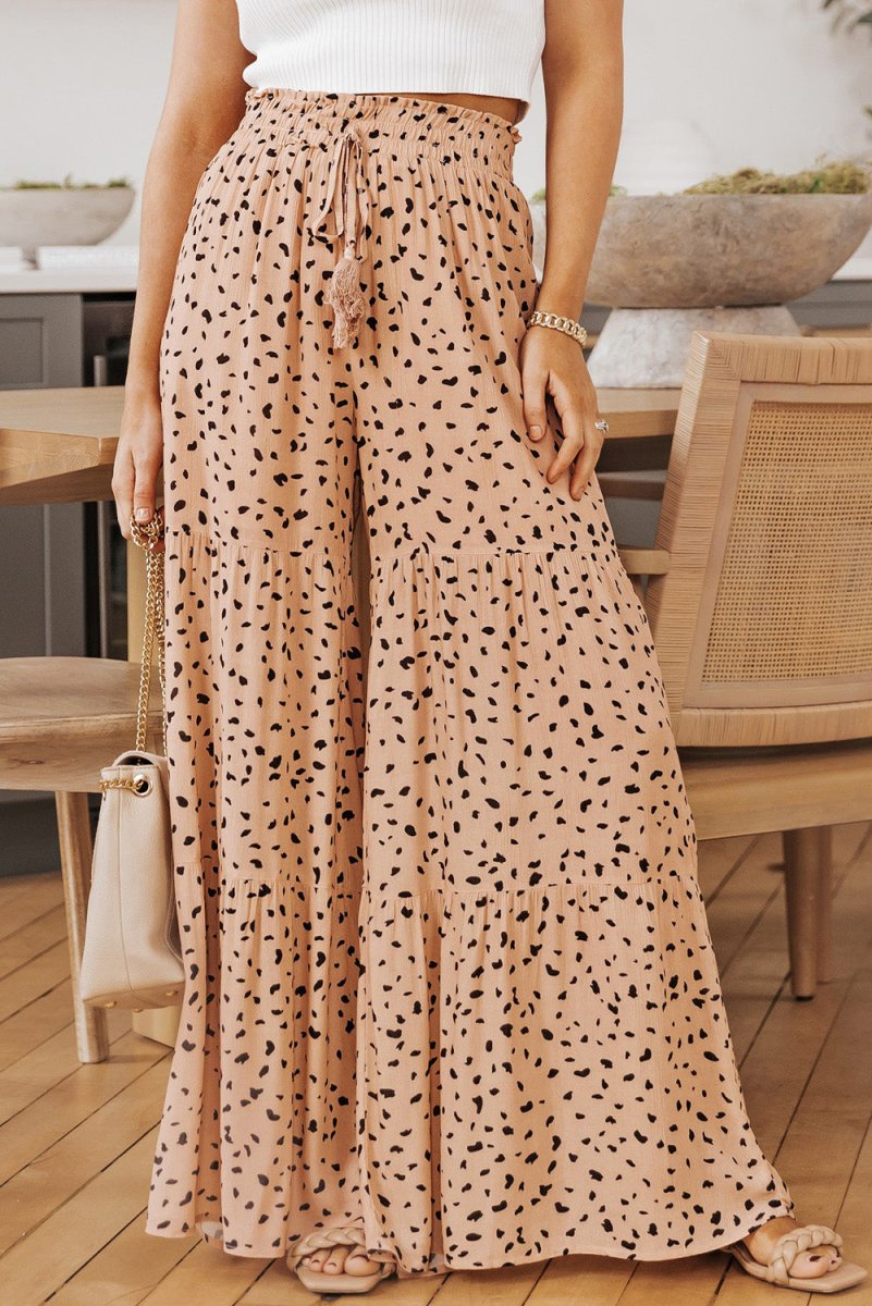 Printed Wide Tiered Pants X - Taplike