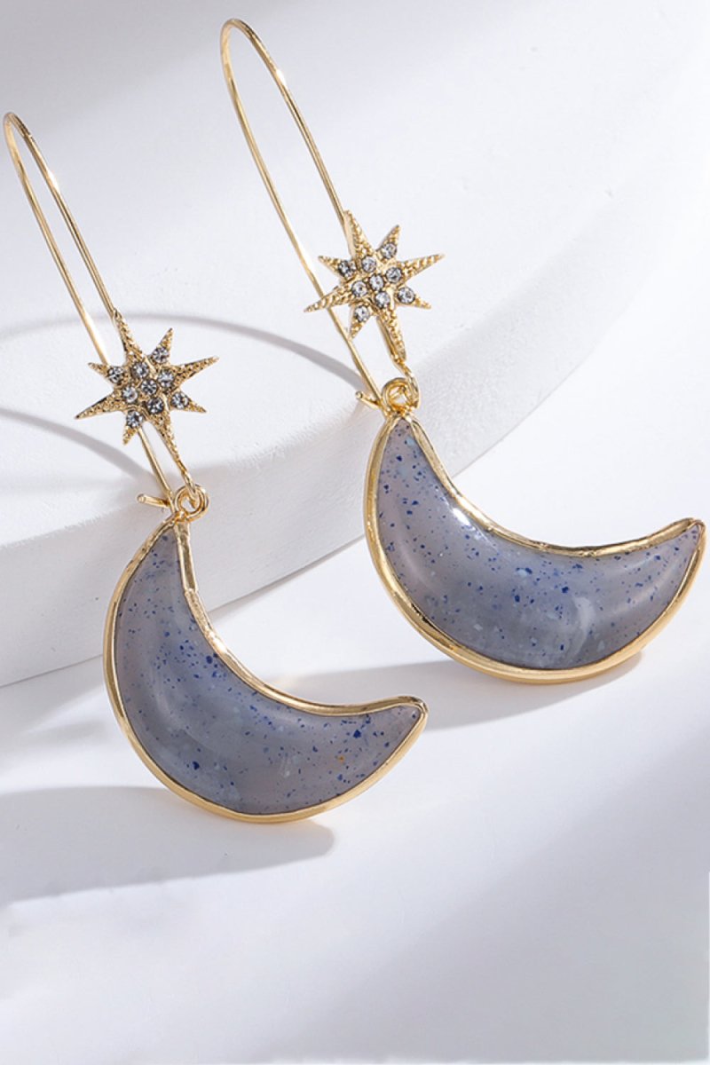 Resin Moon Drop Earrings - TapLike