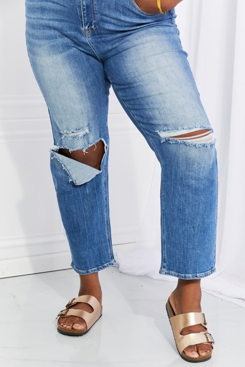 RISEN Full Size Emily High Rise Relaxed Jeans - Taplike