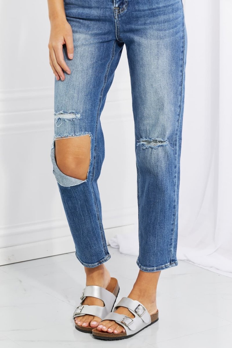RISEN Full Size Emily High Rise Relaxed Jeans - Taplike