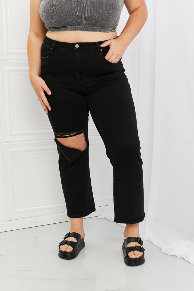 RISEN Full Size Yasmin Relaxed Distressed Jeans - Taplike