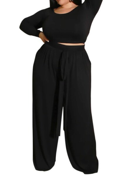 Solid Color Knit Casual Two-Piece Set HFLAWVSS3T - TapLike