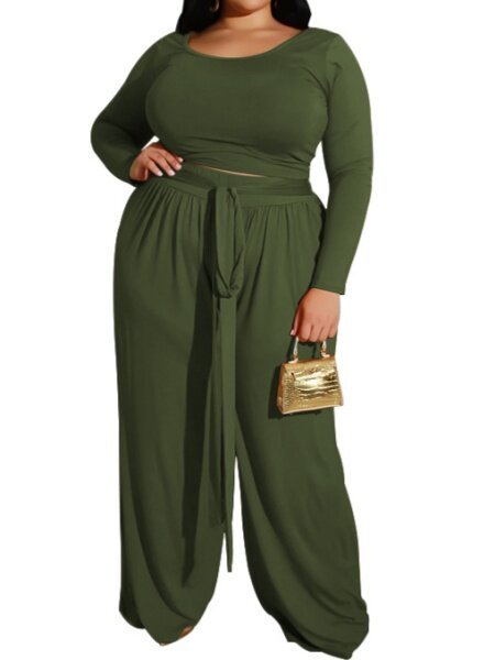 Solid Color Knit Casual Two-Piece Set HFLAWVSS3T - TapLike