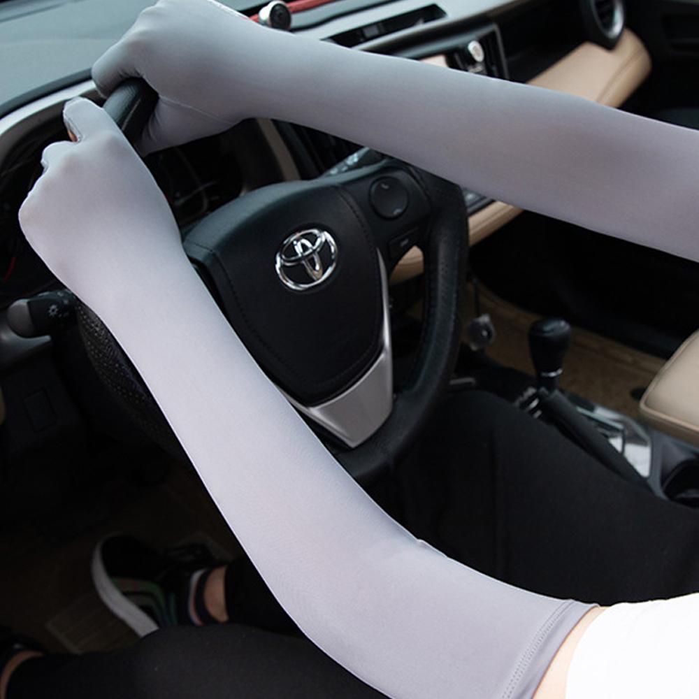 Sports Ice Silk Arm Sleeves Sun Protection Sleeve Fingerless Design - Taplike