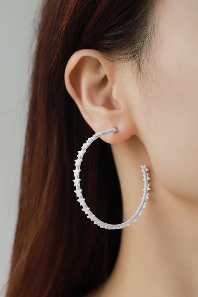 Star Copper C-Hoop Earrings - TapLike