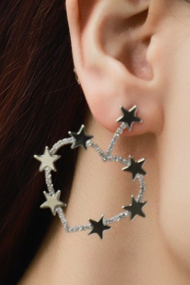 Star Zircon Heart-Shaped Earrings - TapLike
