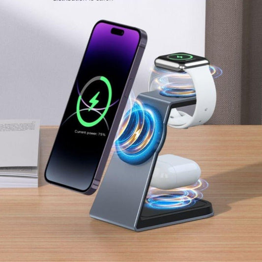 Streamline your Charging with Our MagSafe 3-in-1 Stand for iPhone 12, iWatch, and AirPods Pro - TapLike