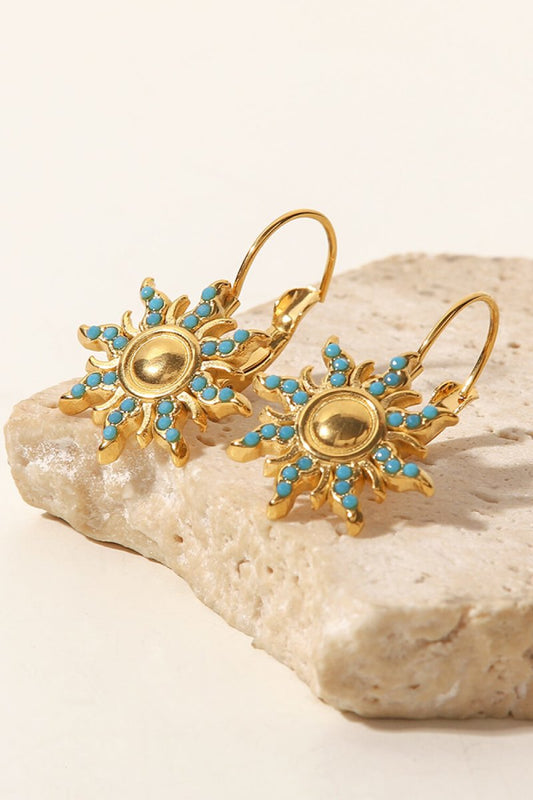 Turquoise Sun Drop Earrings - TapLike