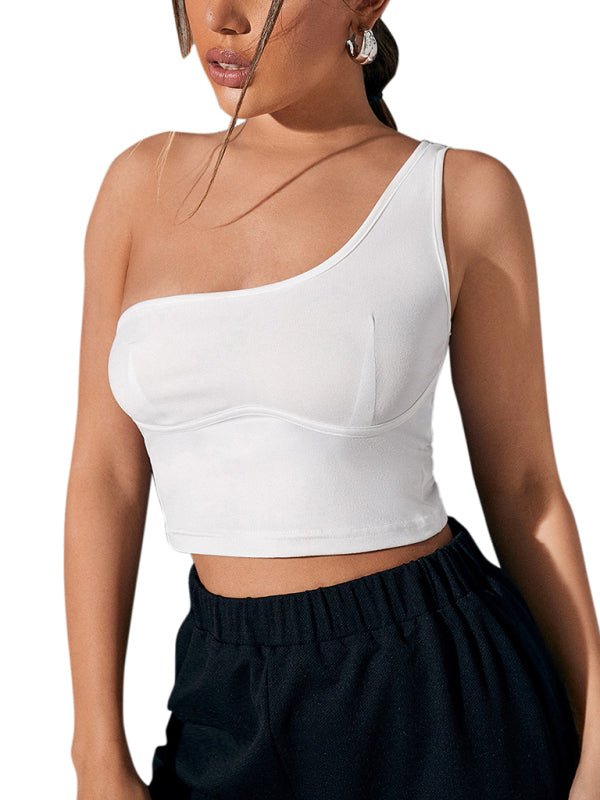 Women's shoulder strap navel sexy backless vest FSZW06585 - TapLike